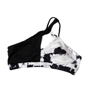 EUC White and Black Patterned Sports Bras size Large